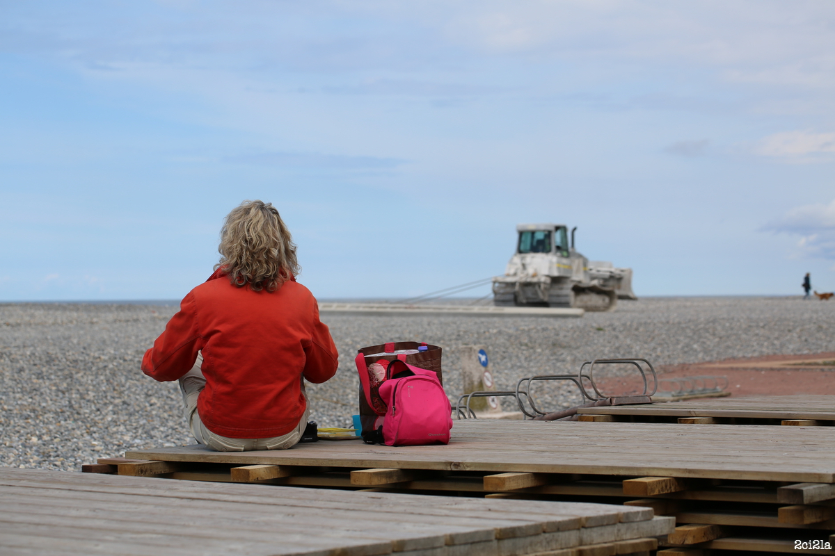 Cayeux, pause sur la plage, un jour de printemps 