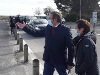 Annick Girardin, ministre de la mer, en visite au Hourdel